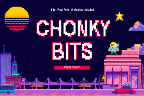 Chonky Bits Font for Bold Campaigns