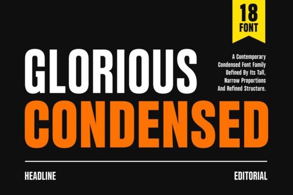 Glorious Condensed Font for Web Design