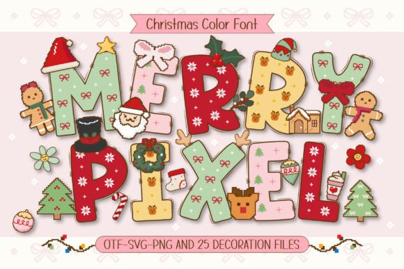 Merry Pixel Font for Festive Design